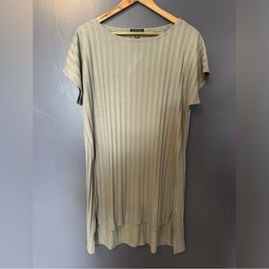 EILEEN FISHER Bateau Neck Ribbed Side Slit Stretch Tunic EUC Size Medium